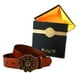 thumbnail image 1 of Sonducket Cinturón de cuero elegante con hebilla de flor para vaqueros, cinturón con hebilla de aguja con patrón de girasoles, diseño único Cinturones Marrón 105cm, 1 of 6