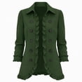 thumbnail image 5 of Jackets for Women Casual Long Sleeve Open Front Ruffle Trimmed Double Breasted Shirt Jacket, Perfect for Jeans & Skirts, 5 of 9