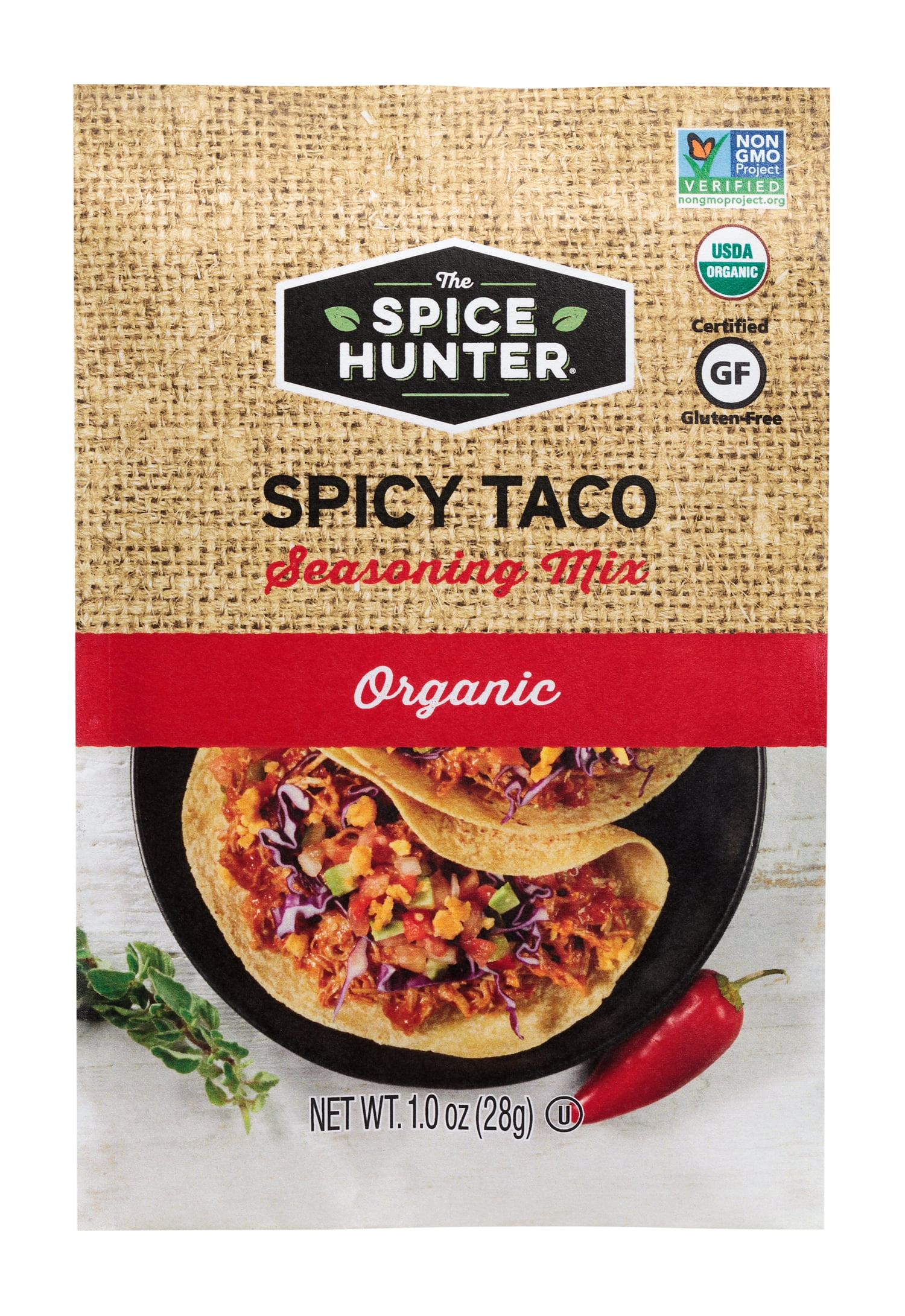 Pack of 3 Spice Hunter Organic Spicy Taco Seasoning Mix, 1 OZ