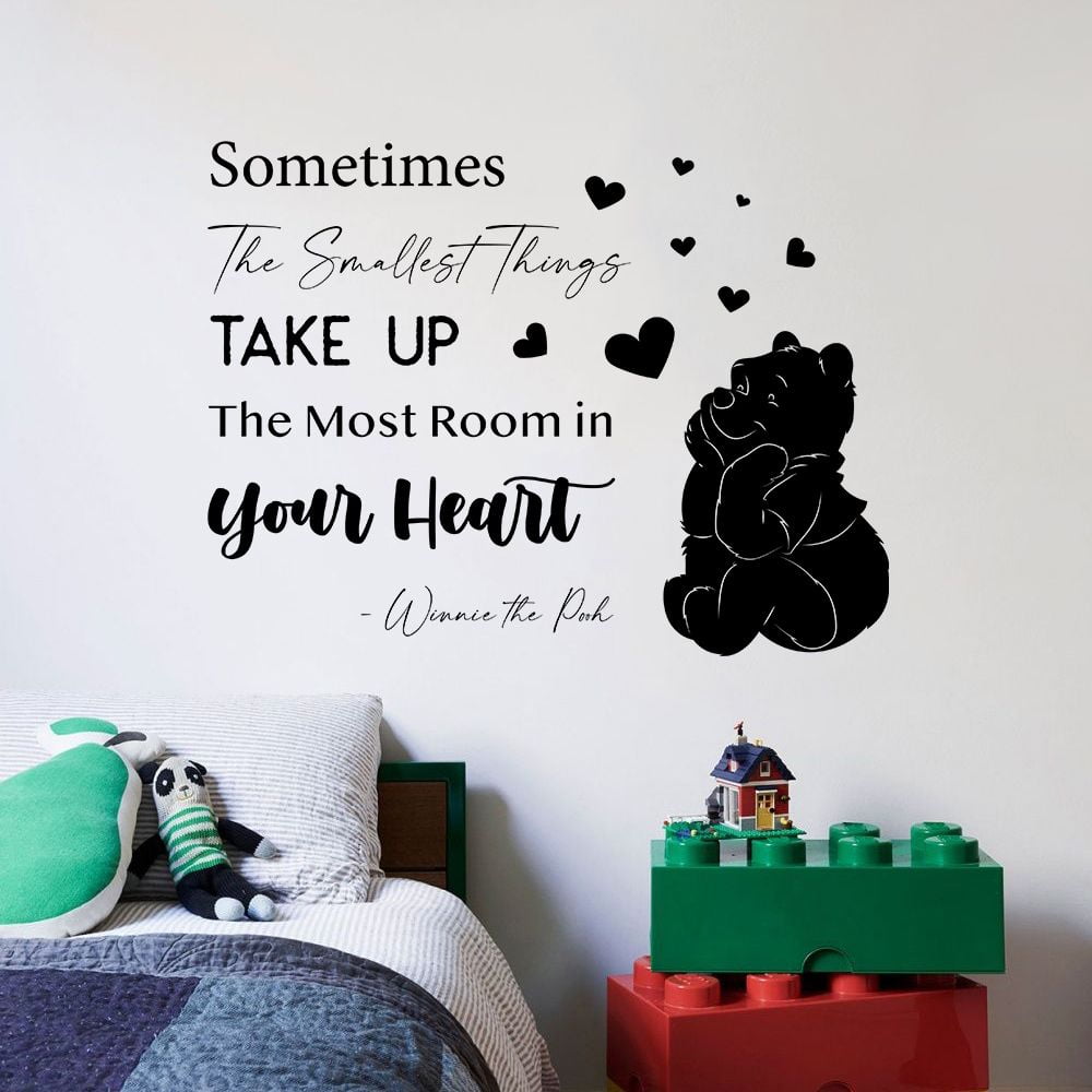 Classic Winnie the Pooh Saying "Smallest Things" Room Decor Vinyl Wall Decal Art 