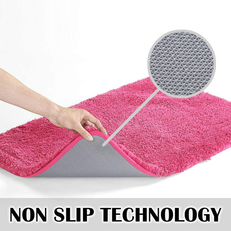 Bathroom Rug Non Slip Bath Mat Water Absorbent Microfiber Shaggy Bathroom  Mat