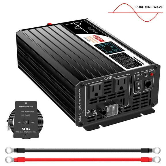 CNSWIPOWER 1500W (Peak Power 3000W) Pure Sine Wave Inverter DC 36v to 120v Inverter 60HZ Solar Converter for Home Use car (DC36V (Range 30V-45V) 1500W)