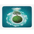 thumbnail image 1 of Tree of Life Bath Mat, Grassy Globe World with Plant Clouds in Air Science Fiction Mother Earth, Non-Slip Plush Mat Bathroom Kitchen Laundry Room Decor, 29.5 X 17.5 Inches, Green Blue White, Ambesonne, 1 of 2
