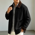 thumbnail image 6 of Lutiedan Mens Button down Jackets Fall Lightweight Vintage Barn Jacket Long Sleeve Corduroy Lapel Outwear with Pockets S-XXL, 6 of 7