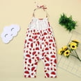 thumbnail image 5 of Otqutp Outdoor Overalls for Toddler Kids Baby Girls Sleeveless Summer Strap Print Romper Jumpsuit Playsuit Spring Fall Clothes(Red-B,1-2 Years, 5 of 8