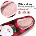 thumbnail image 4 of BERANMEY Christmas Slippers for Women and Men Black Red Plaid Santa Claus Pattern House Slippers with Plush Lining & Thick Sole Festive His & Hers Indoor Home Shoes, 4 of 9