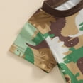 thumbnail image 3 of Okbabeha Toddler Baby Boy Summer Outfits Short Sleeve Dinosaur Pocket T-Shirt Camouflage Tops Shorts 2Pcs Kids Clothes Set, 3 of 7