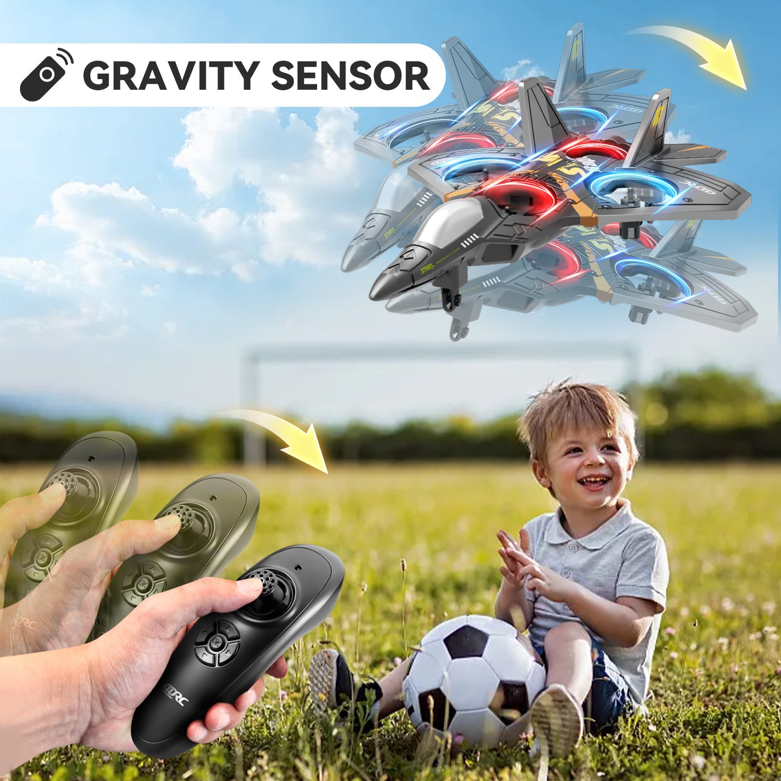 4DRC Drone RC Aircraft Remote Control Foam Glider RC Glider Plane Fixed Wing Airplane Toys for Kids Beginners Adults,Silver