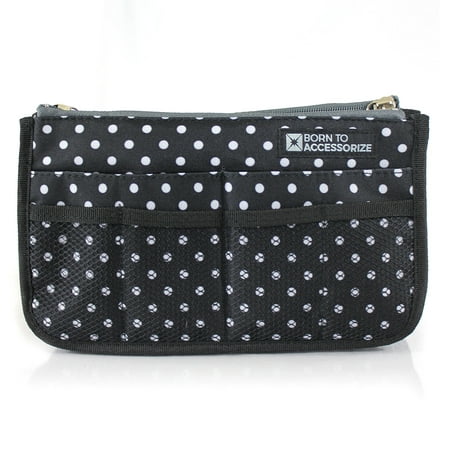 Bag Organizer Insert - Premium Purse Organizer - Perfect Handbag Organizer Insert to Keep Your Personal Essentials Organized & Accessible - 13 Pockets - Study - Durable - Stylish (M-Polka Dots)