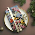 thumbnail image 3 of Bahomeck Cloth Napkins Set Of 4 Group Of Colorful Birds Perched On The Branches Square Napkins Washable Dining Table Napkin For Home Holiday Wedding Party Dinner Decor 18*18 Inch, 3 of 3