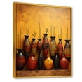 thumbnail image 2 of Designart "Canvas of African Pottery in Red" Geometric Framed Wall Art - Bohemian Red Boho Pottery Entryway Framed Wall Art, 2 of 6