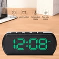 thumbnail image 4 of HBBKVI Alarm Clock, Voice Controlled Dual Alarm Digital Clock for Bedroom Living Room, Dimmable Snooze Digital Clock, Green, 4 of 7