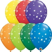 11 inch Contempo Stars Carnival Assortment Latex Balloons (50 Pack) - Party Supplies Decorations