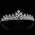 thumbnail image 2 of AYYUFE Wedding Bridal Leaf Rhinestone Imitation Pearl Princess Tiara Crown Accessory, 2 of 6