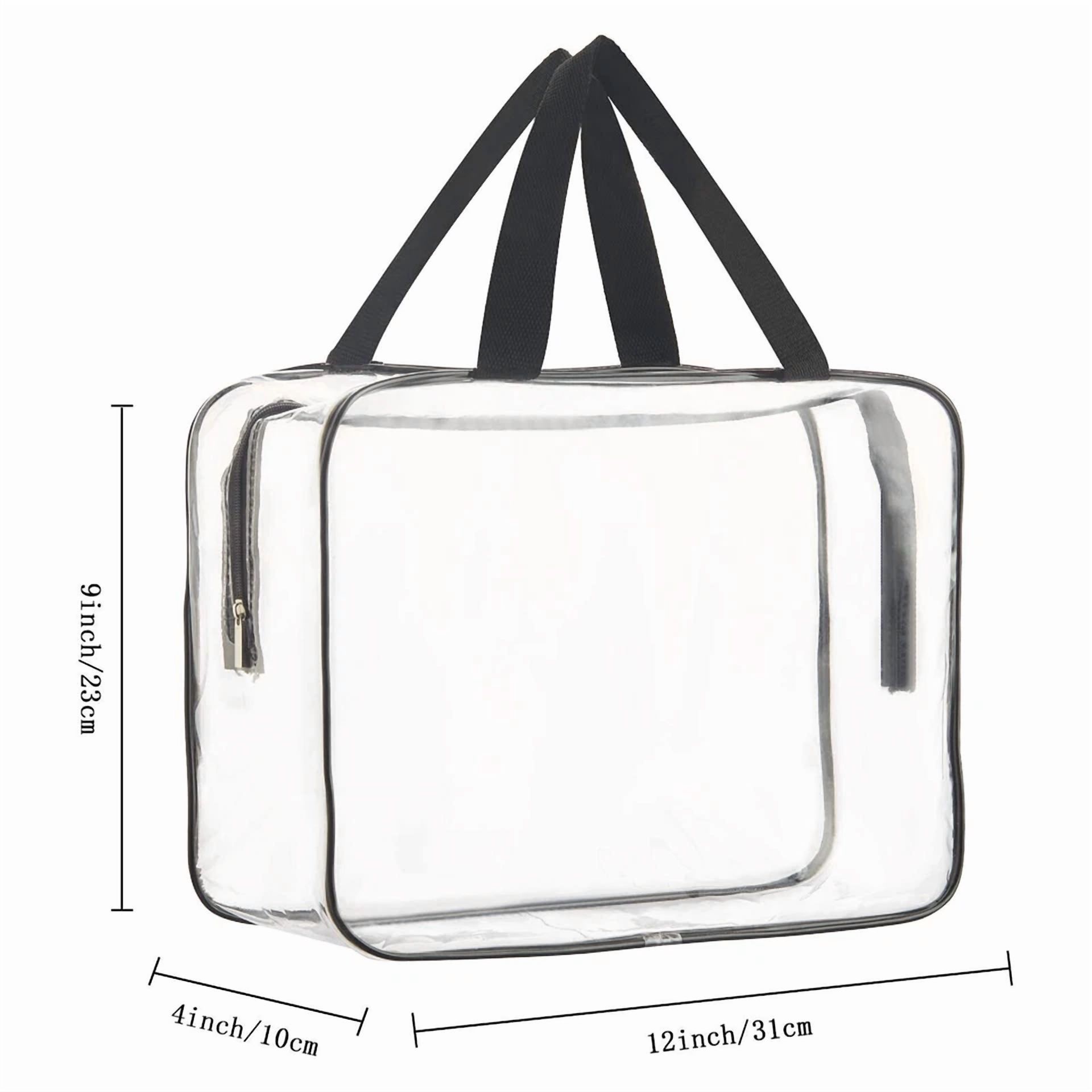 BUTTERFLY- 2 Pieces Large Clear Makeup Cosmetic Toiletry Organizer Bag, Clear Plastic