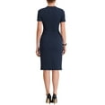 thumbnail image 3 of MODA NOVA Juniors Wear-to-Work Business Round Neck Short Sleeve Sheath Midi Dresses, 3 of 6
