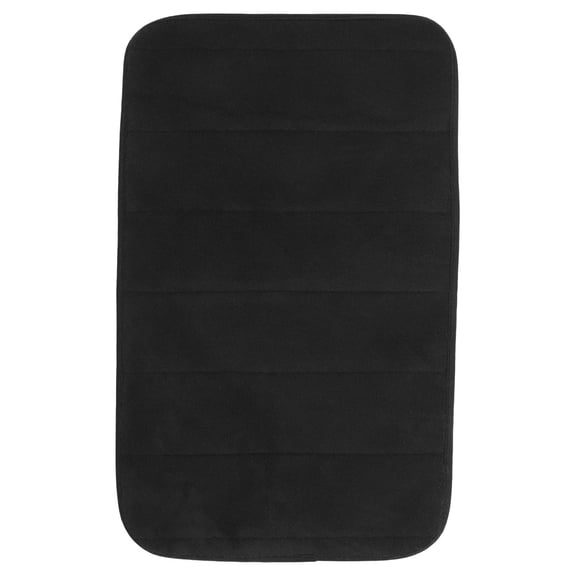 FENGGUIQU Non Slip Coral Fleece Shower Mat Thick Soft Bathroom Rug Carpet Black Design