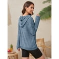 thumbnail image 3 of HOWCOME Women's Oversized Sweatshirts - Brushed Fleece Knit Long Sleeve Hooded Pullover Top Teen Girls Preppy Hoodies Light Blue 2XL, 3 of 7