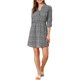 thumbnail image 2 of Vestido de botón con cuello en V floral de 3/4 de mangas y bolsillos laterales para mujer XL negro púrpura, 2 of 7