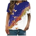 thumbnail image 2 of Fesfesfes Tops for Women Casual Elegant Wome Fashion ButterflyPrinted Short Sleeve Round-Neck Top Blouses V Neck Tops for Women 10(XL), 2 of 7