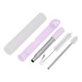 thumbnail image 3 of Telescopic Straw, Durable  Stretchability Foldable Straw Stainless Steel Easy To Clean With Brush For Coffee For Drinks, 3 of 8