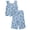 Blue, variant on Bluey Floral Square Neck Ribbed Tank Top and Capri Pants Outfit Set Toddler to Big Kid