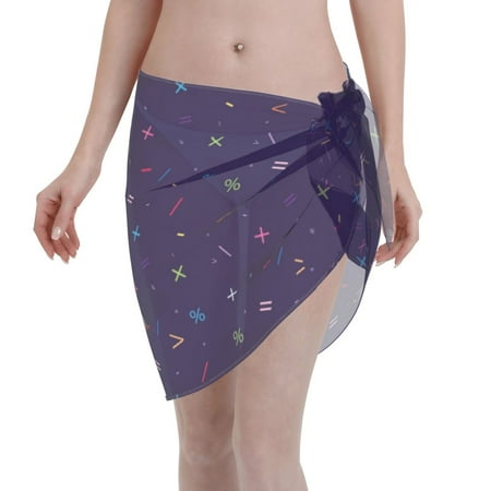 Ocsxa Mathematical Symbols Print Sarong Coverups For Women Bathing Suit Wrap Swimsuit Skirt Beach Bikini Cover Up Swimwear