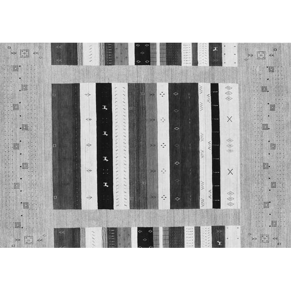 Ahgly Company Indoor Rectangle Abstract Gray Contemporary Area Rugs, 5' x 7'