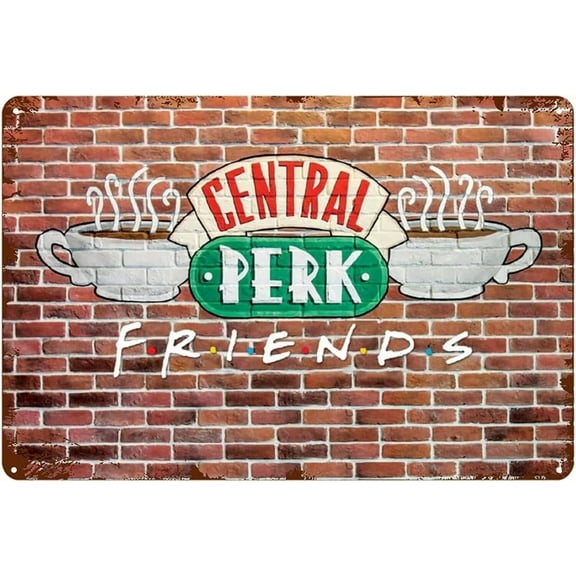 Man Cave Decor Friends Coffee Sign Retro Central Park Signs Metal Friends Tin Sign Vintage Metal Signs For Bar Home 12 X 18inch
