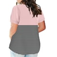 thumbnail image 3 of Fiudx Camisetas para Mujer Blusas de Talla Grande para Mujer, Blusa con Cuello En V, Blusa Informal Holgada de Manga Corta de Verano, 3 of 5