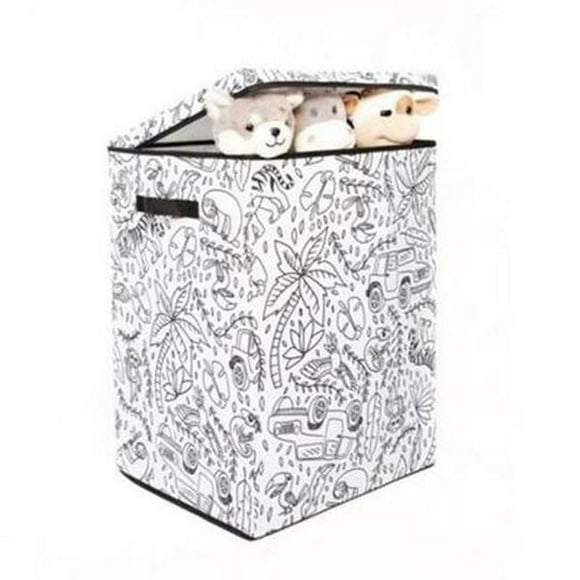 Baum 21A349JE Kids Coloring Hamper with Lid with Includes Washable Markers, Jungle Print - Pack of 4
