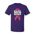 thumbnail image 2 of Real Men Wear Pink Awareness Men's Graphic T-Shirt, Purple, 5XL, 2 of 3