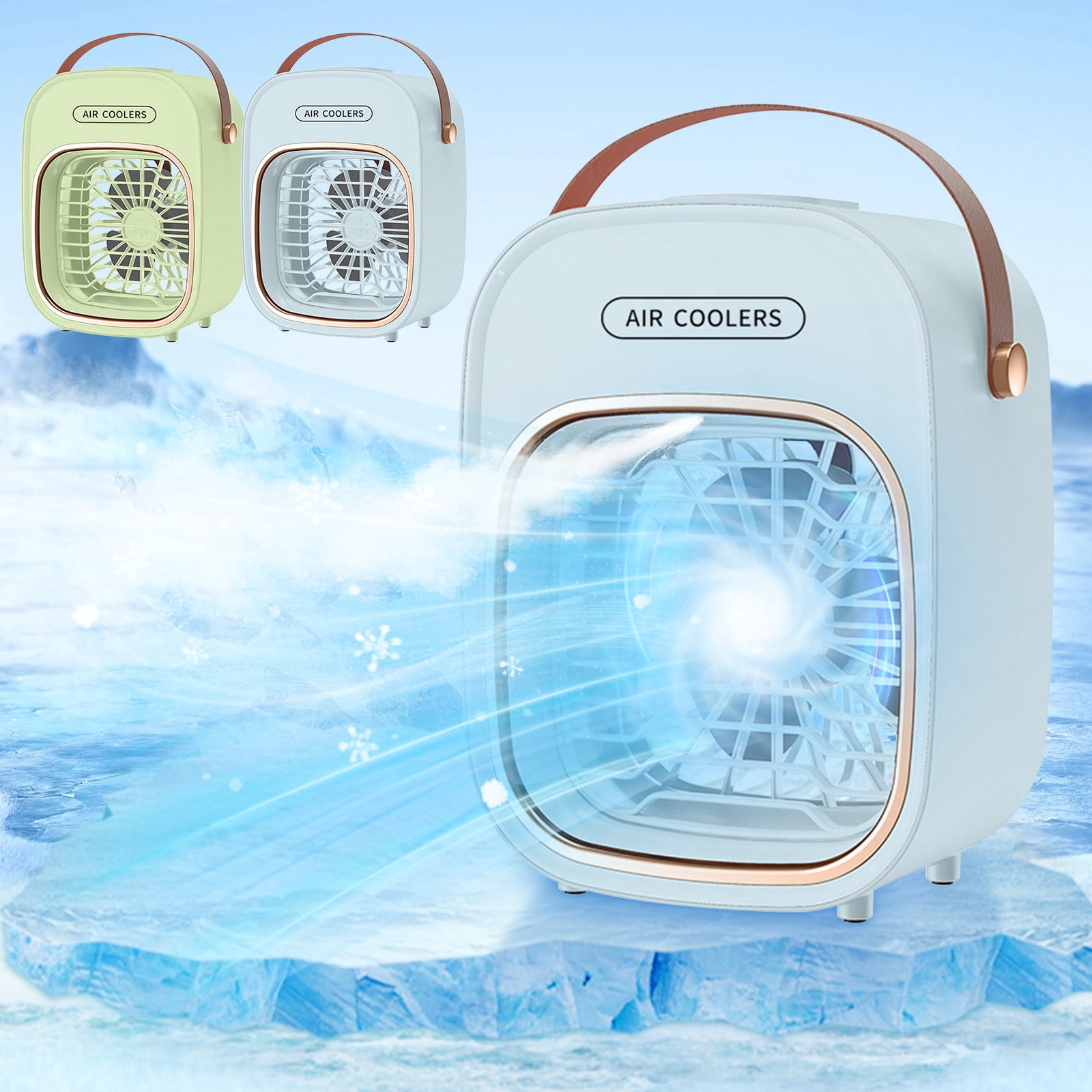 Nuevo pequeño ventilador recargable, humidificación por pulverización, ventilador refrigerado por agua, escritorio de oficina, USB, miniventilador portátil para encimera Akmoler