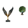 thumbnail image 1 of Estatua de la casa,Estatua de ala hecha a mano,artesanía de resina para cafetería,Figura de escritorio,Estante de estatua de pavo real para escritorio,decoración del hogar,Figura decorativa, 1 of 8