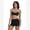 Black, variant on IBTOM CASTLE Workout Sets for Women 2 Piece Color Block Strappy Sports Bra High Waist Shorts Gym Yoga Pilates Outfits S Black