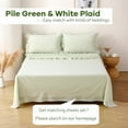 thumbnail image 2 of 2 Pack Pile Green White Plaid Ruffle Gingham King Size Pillow Shams, 100% Washed Cotton Checkered Farmhouse Bed Pillowcases Envelope Closure - 20''x36'', 2 of 7