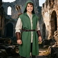 thumbnail image 2 of Kids Medieval Hooded Tunic, Renaissance Ranger Costume Surcoat for Halloween LARP Dress Up, 2 of 7
