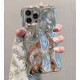 thumbnail image 1 of Case for iPhone 12, Cute Solid Color Curly Wave Shape Shockproof TPU Bumper Phone Case, 1 of 5