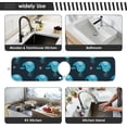 thumbnail image 6 of Cute Whales Fishes Blue 2PCS Faucet Absorbent Mat Kitchen Faucet Sink Splash Guard Microfiber Cloth Faucet Splash Catcher Water Absorbent Mat Behind Faucet, Faucet Mat for Kitchen Sink 30x5in, 6 of 7