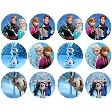 Disney Frozen Anna Elsa Olaf Sven Kristoff Waterfall Background Edible ...