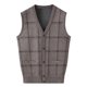 thumbnail image 5 of Chaleco Jacquard para hombres de mediana edad y mayores, chaleco tipo cárdigan suelto con cuello en V de punto de otoño e invierno de talla grande, 5 of 6
