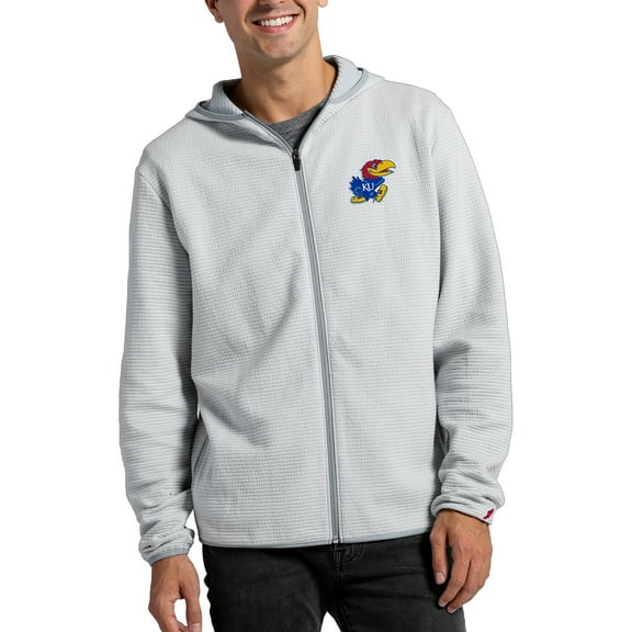 Men's League Collegiate Wear Gray Kansas Jayhawks Summit Full-Zip Hoodie