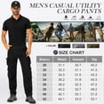 thumbnail image 3 of FEN AI Cargo Pants for Men Black Cotton Pants Casual Travel Hiking Trousers Heavy Duty Workwear with 10 Pockets (No Belt), 3 of 10