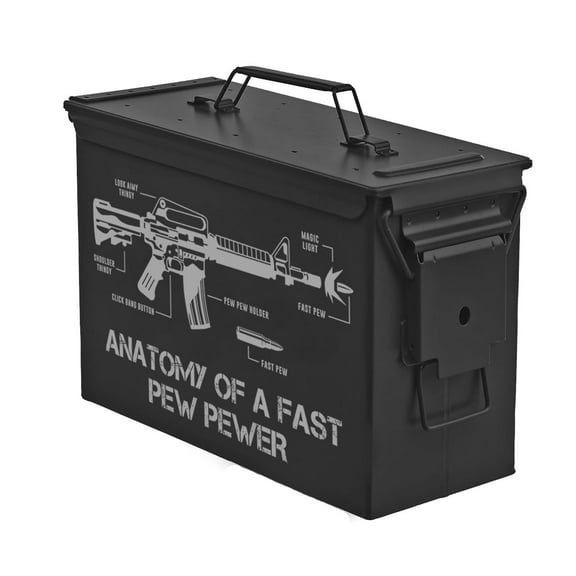 Steel Ammo Can Storage Box Ammunition Case Anatomy Of A Fast Pew Pewer (30cal, Black)