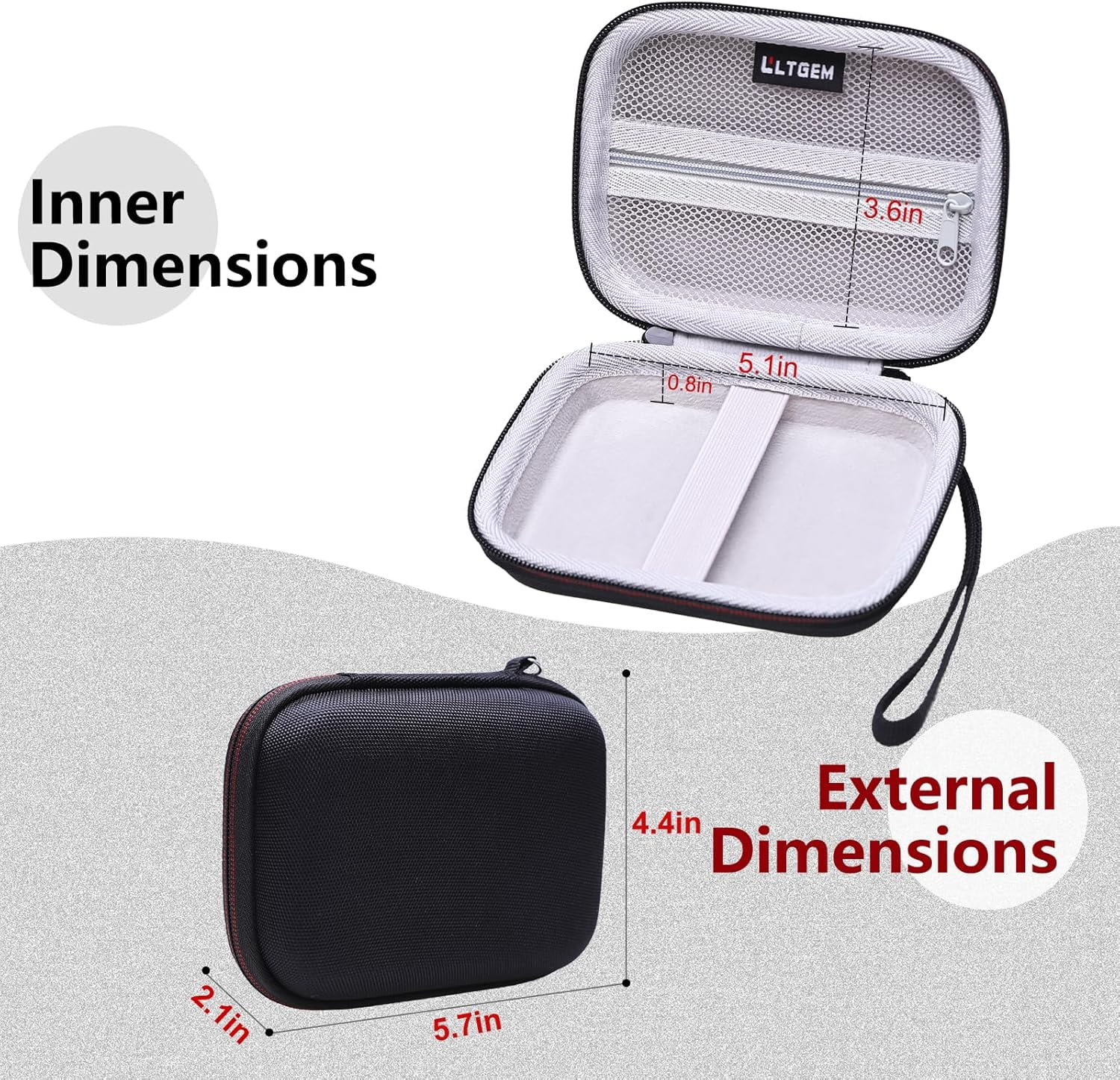 HRTGFD-LTGEM Power Bank Case Compatible with Anker MagGo / 633/622 / 621/321 Magnetic Battery, Black + Gray (Case Only)