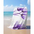 thumbnail image 4 of Luxury Purple Tulip Beach Towels Oversized Super Absorbent, Watercolor Spring Rustic Floral Lightweight Bath Towel Quick Dry Sets For Bathroom/Pool/Rv Camping/Beach Play/Gym Room/Picnic 31"x62", 4 of 8