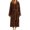 Brown#1, variant on Women Robe Lace Trim Plush Bathrobe Faux Fur Evening Gown Long Sleeve Shawl Collar Kimono Robe Sexy Lounge Wear Bridesmaid Wedding Party Dressing Gown with Pocket Free Size