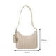 thumbnail image 5 of Bolso tejido de paja Bolso de mensajero de moda para mujer Bolso de compras informal (Blanco), 5 of 9