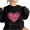 thumbnail image 4 of Happy Valentine's Day Sweatshirts for Women Cute Glitter Heart Pullover Top Fleece Long Sleeve Tops, 4 of 4