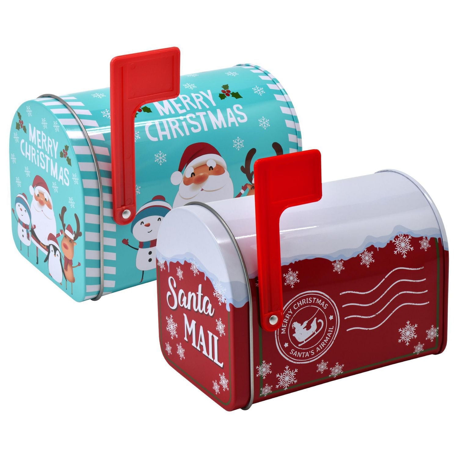 HOLIDAY TIME MAILBOX TIN SMALL